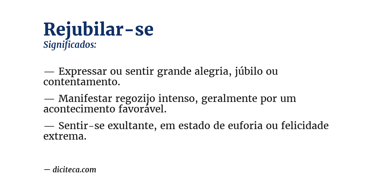 Significado de rejubilar-se