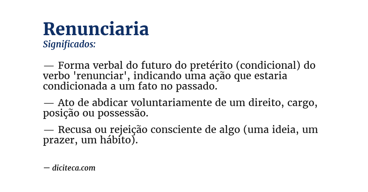 Significado de renunciaria