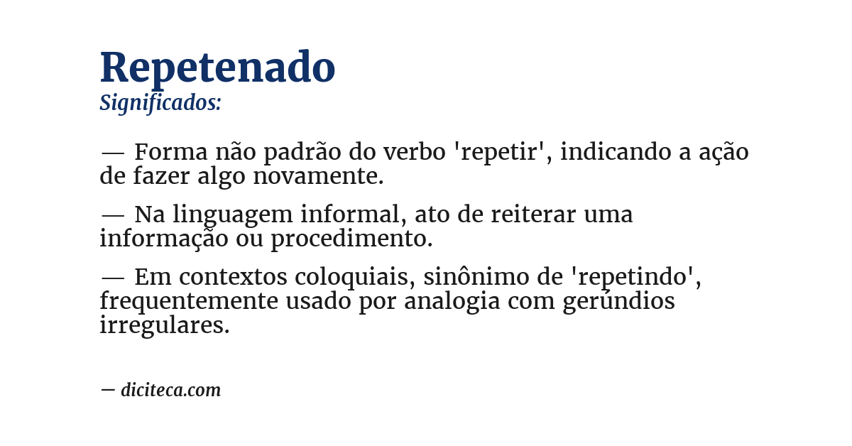 Significado de repetenado