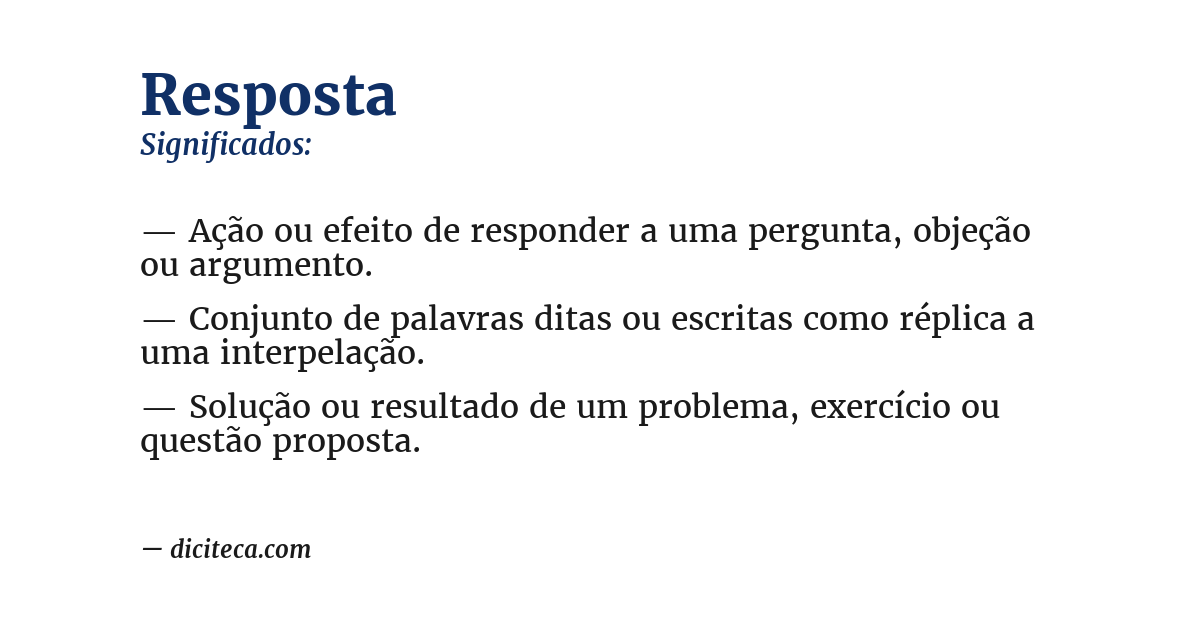 Significado de resposta