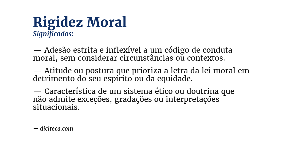 Significado de rigidez moral