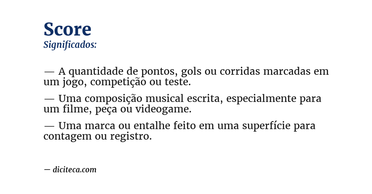 Significado de score