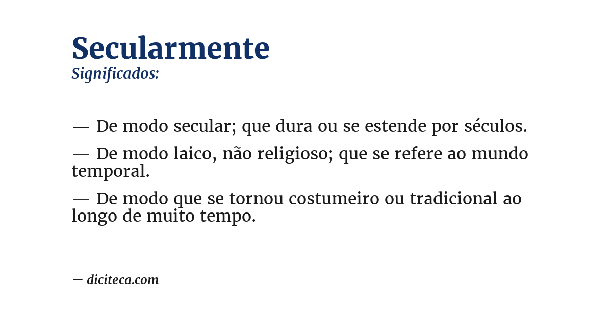 Significado de secularmente