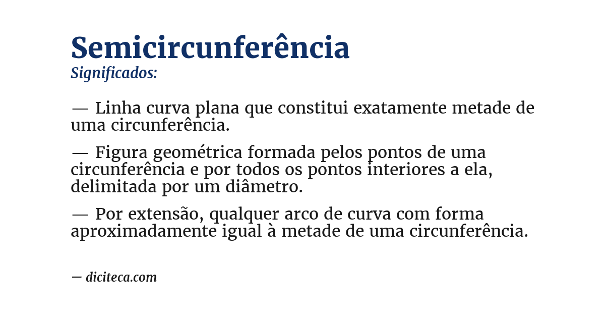 Significado de semicircunferência