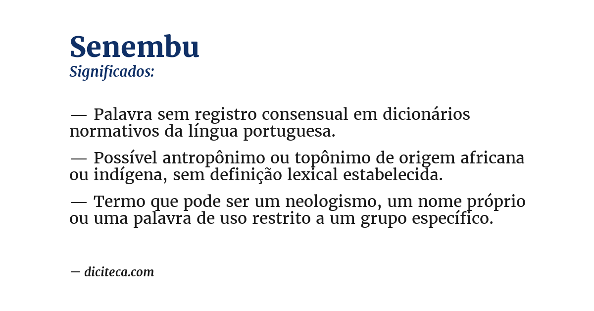Significado de senembu