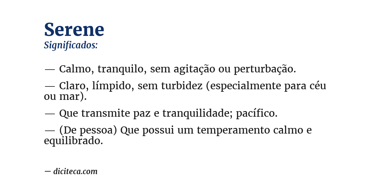 Significado de serene
