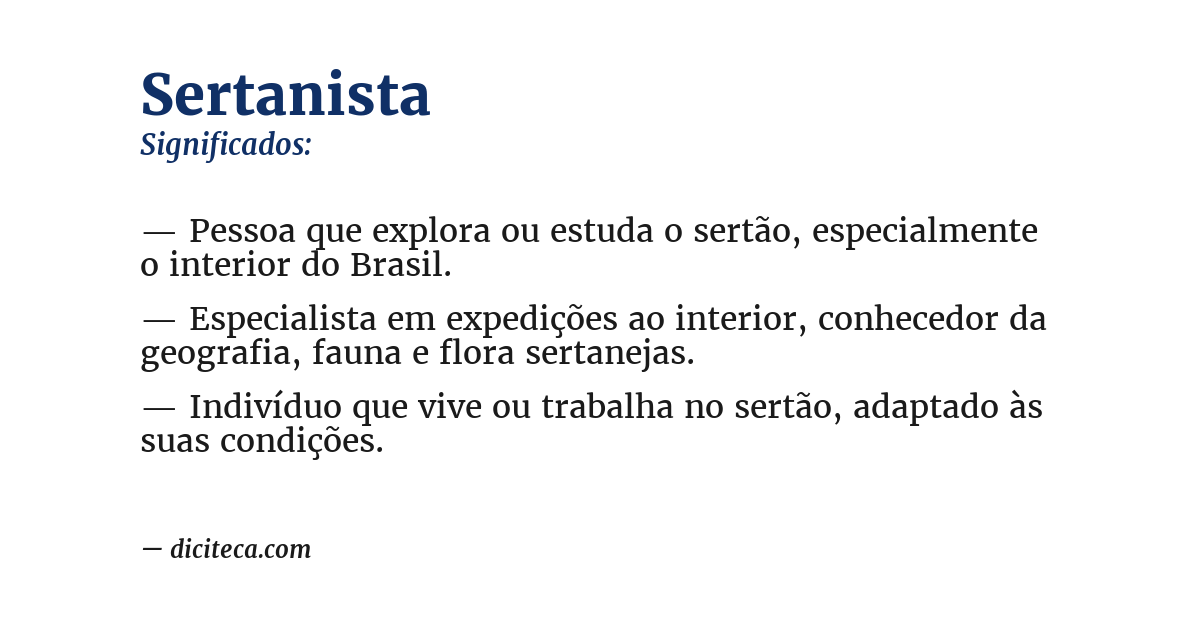 Significado de sertanista