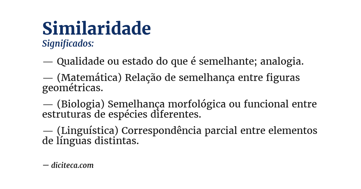 Significado de similaridade
