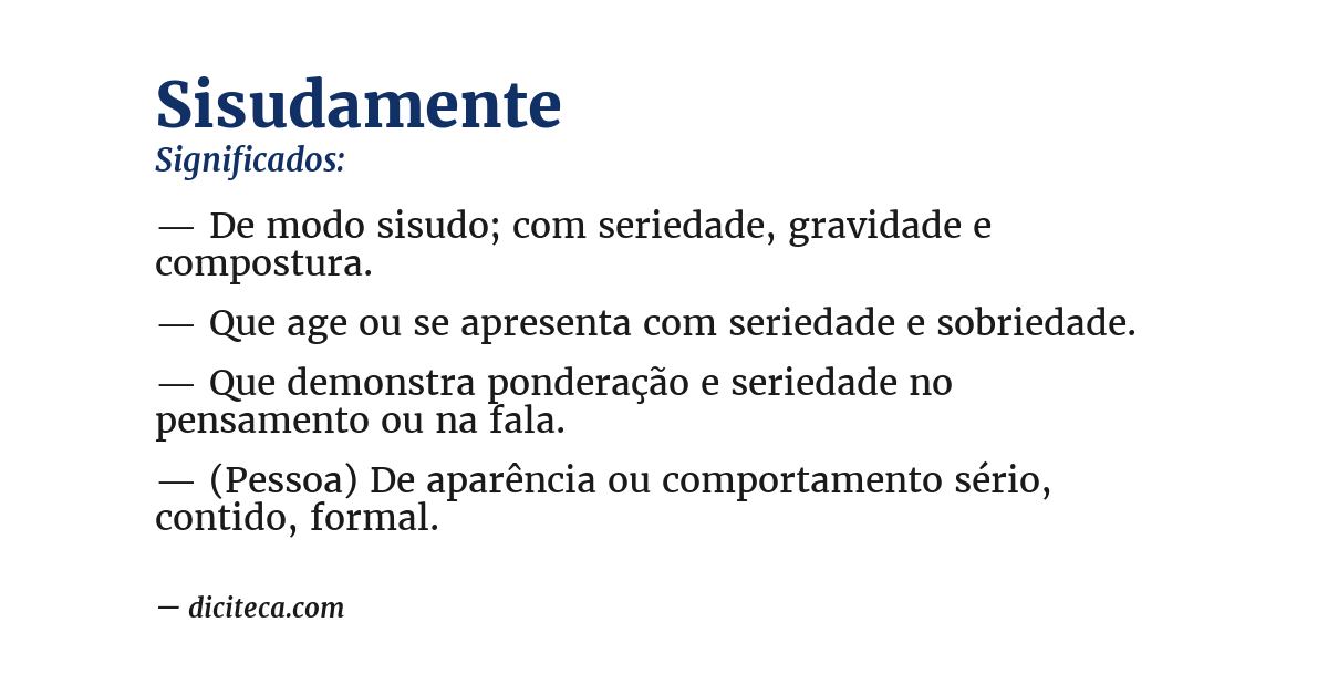 Significado de sisudamente