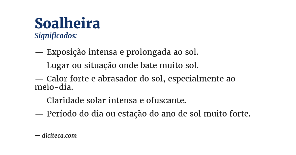Significado de soalheira