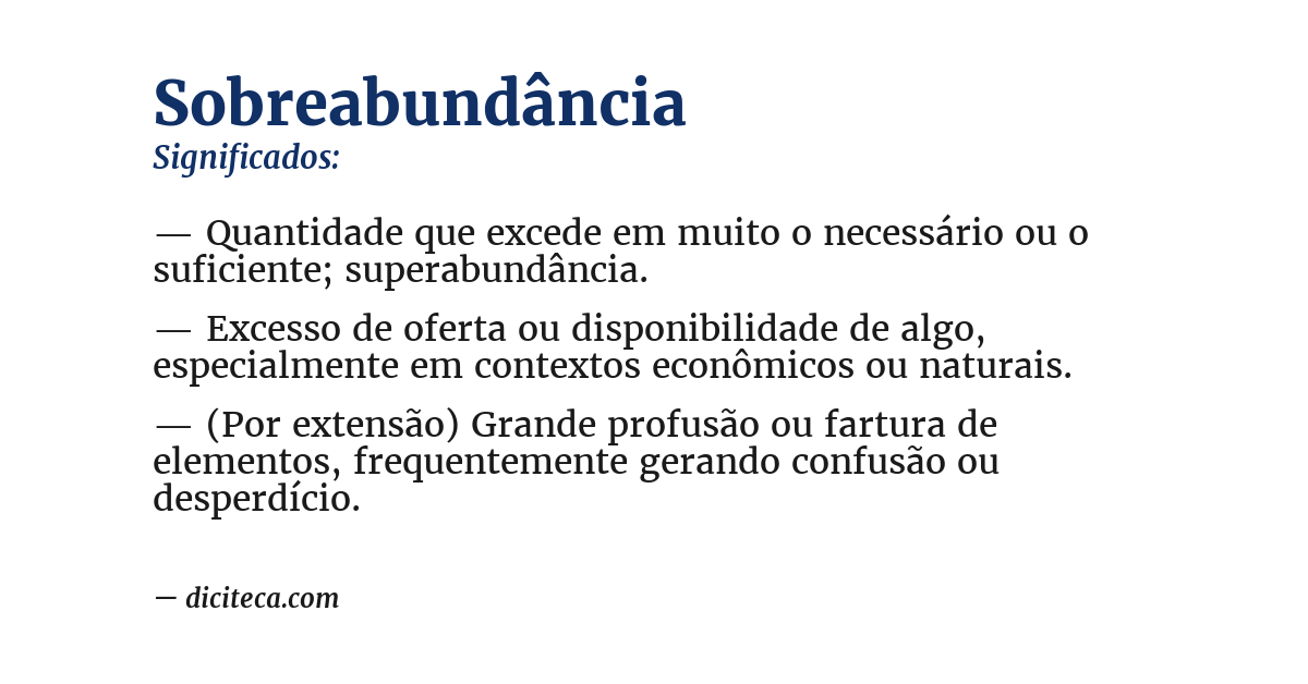 Significado de sobreabundância