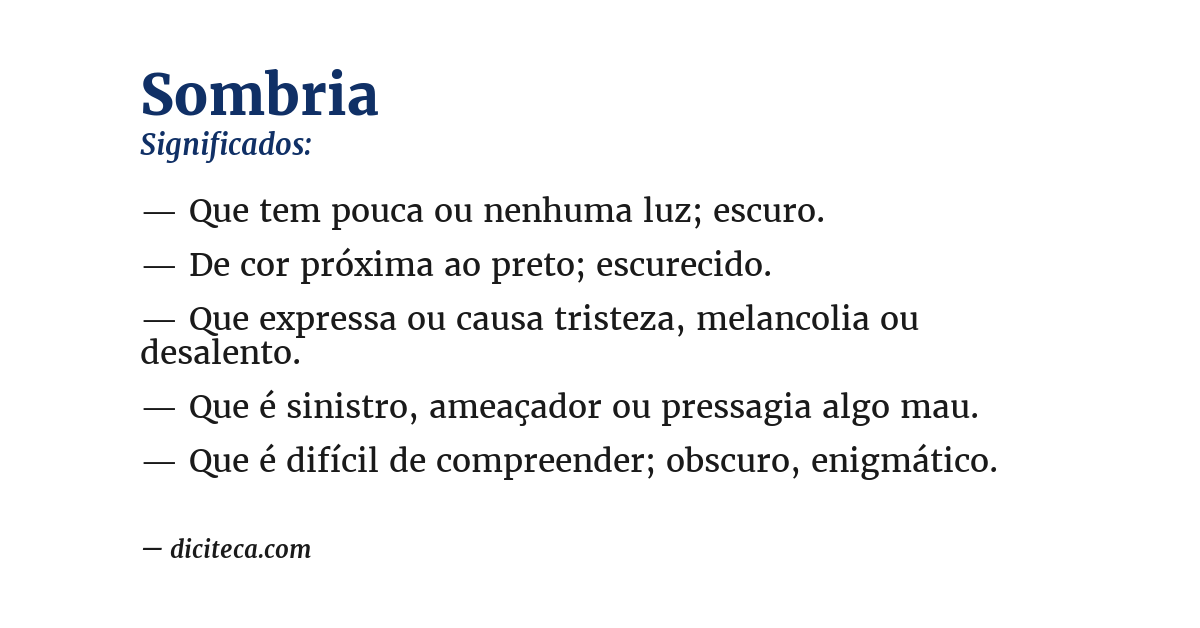 Significado de sombria