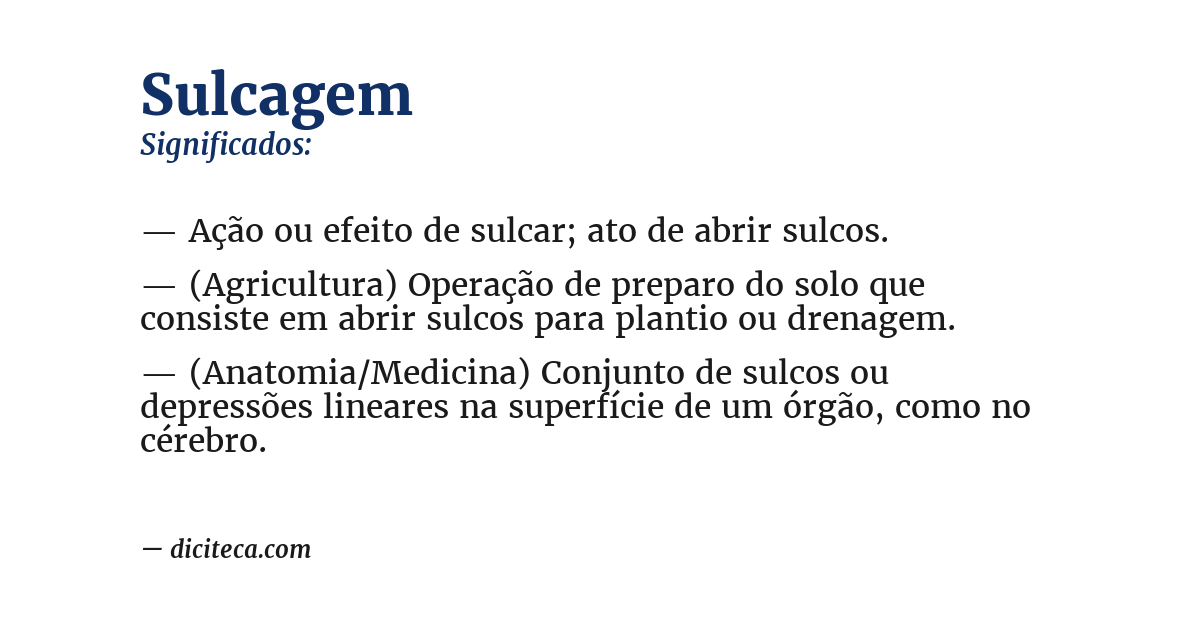 Significado de sulcagem