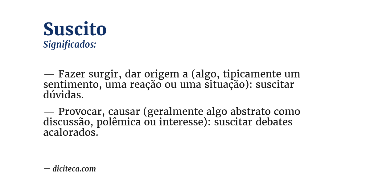 Significado de suscito