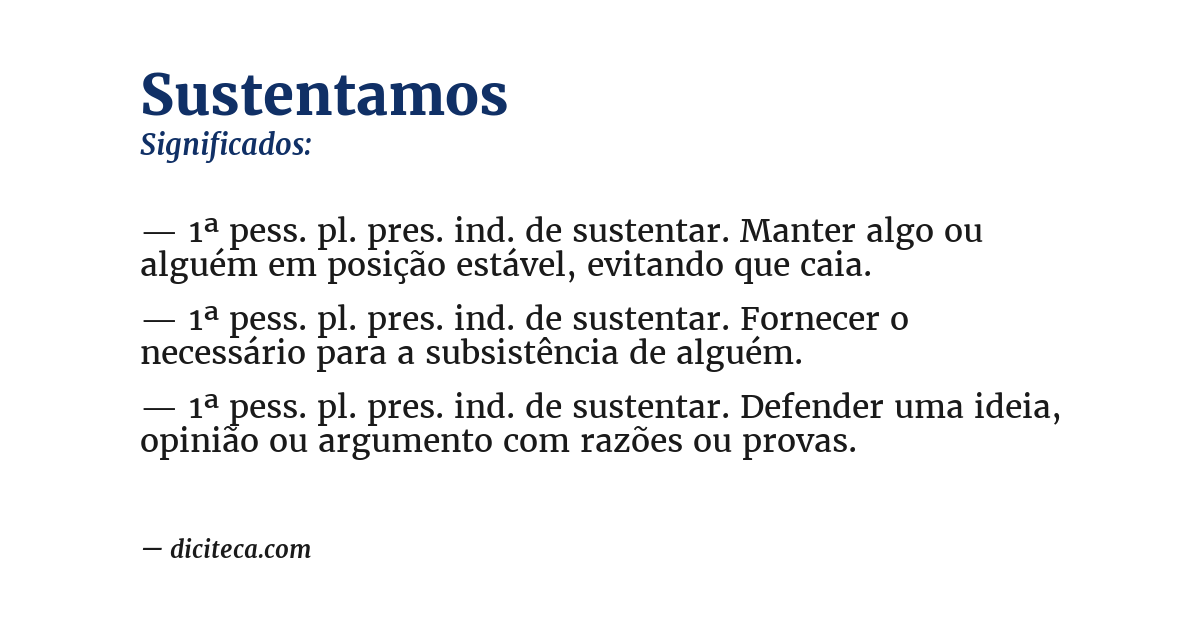 Significado de sustentamos