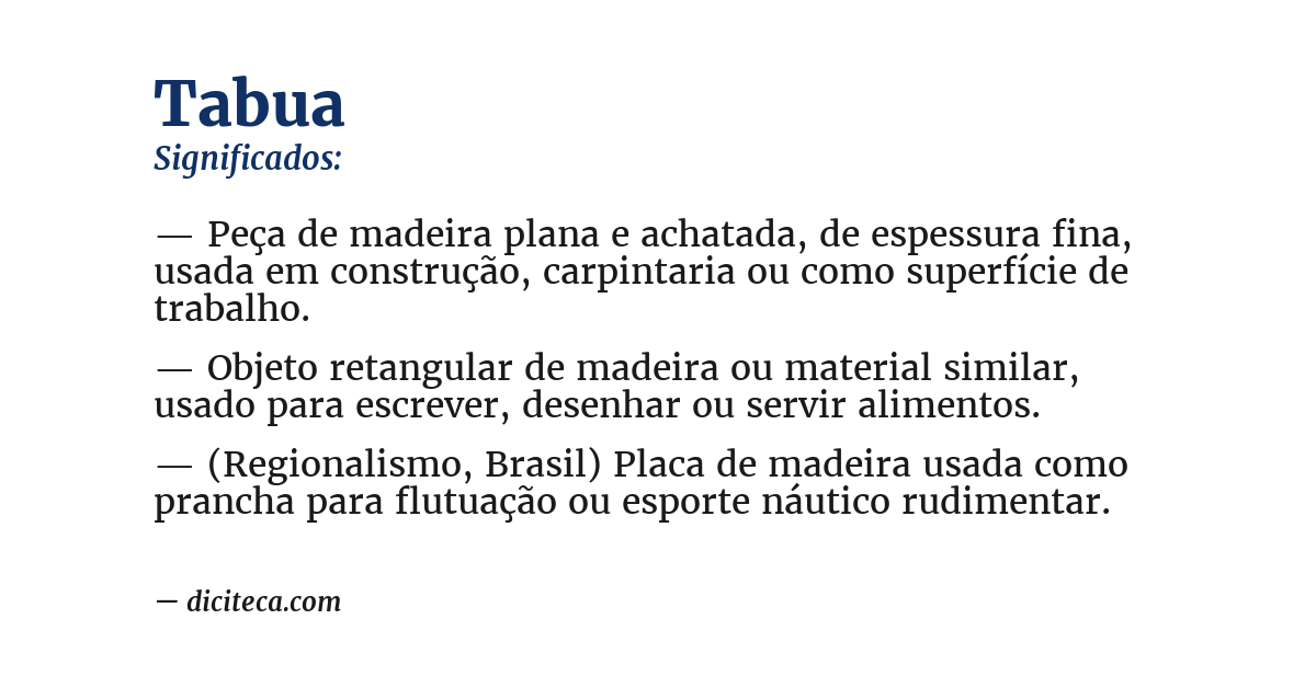 Significado de tabua