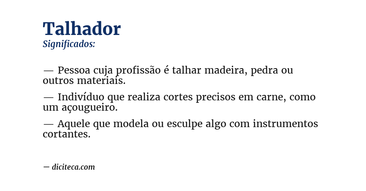 Significado de talhador