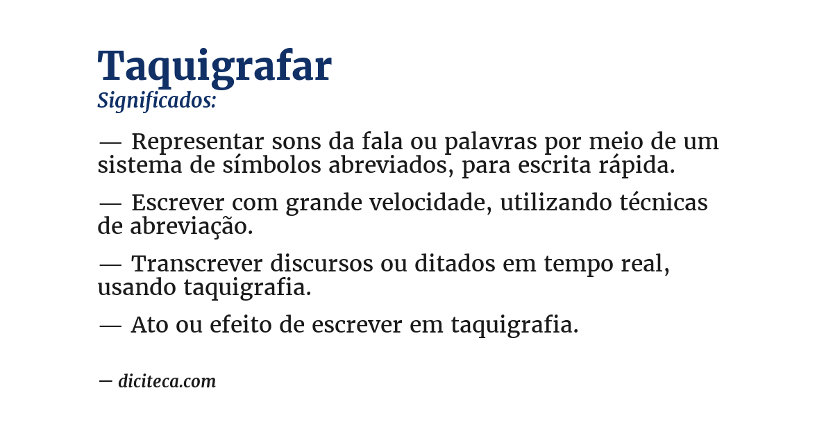 Significado de taquigrafar
