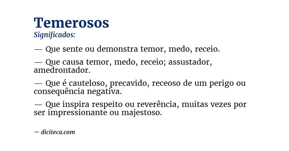 Significado de temerosos