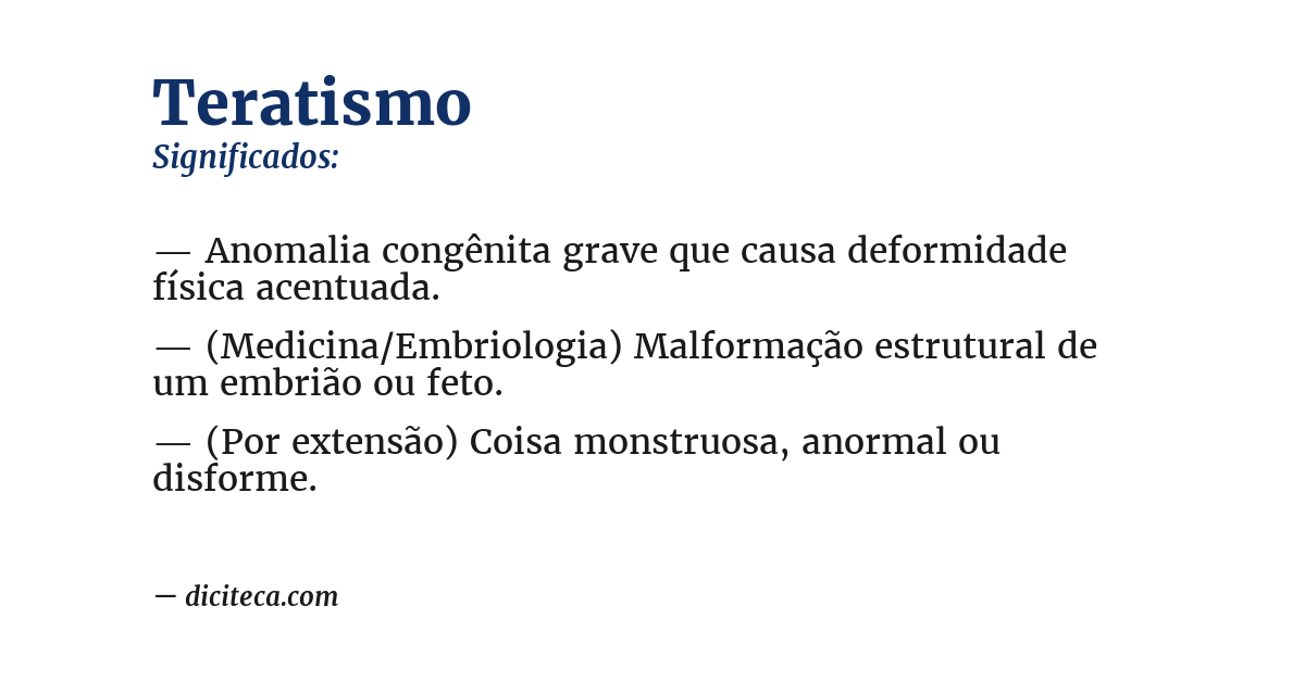 Significado de teratismo
