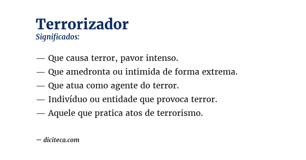 Significado de terrorizador