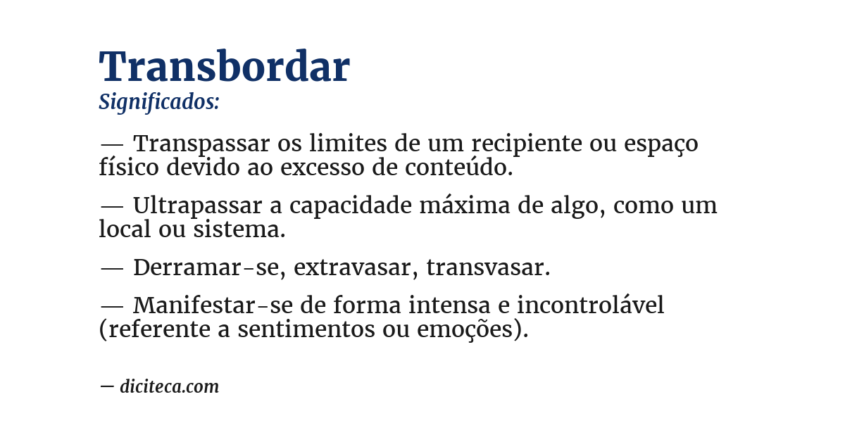 Significado de transbordar