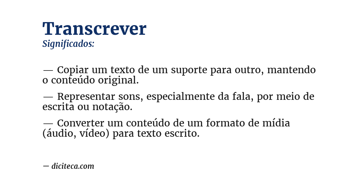 Significado de transcrever