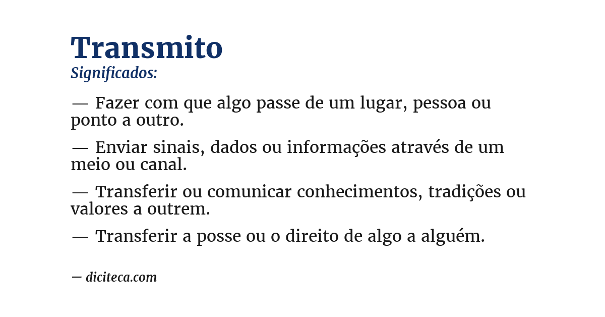 Significado de transmito