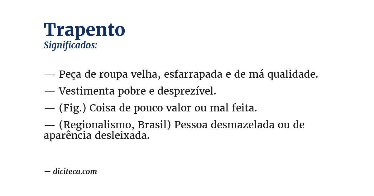 Significado de trapento