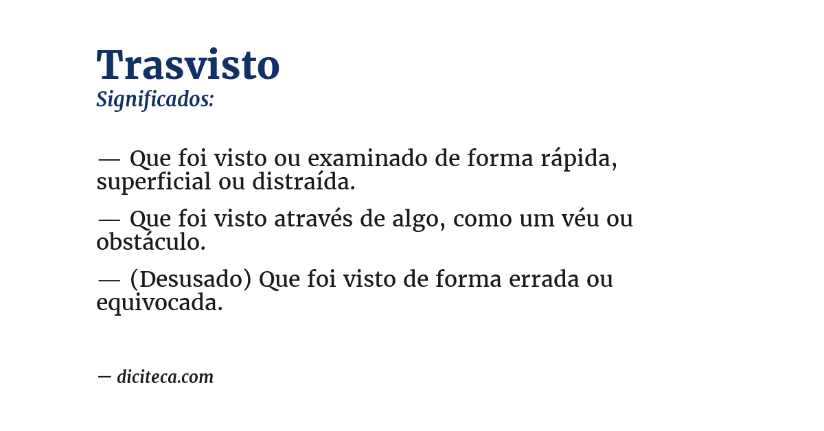 Significado de trasvisto