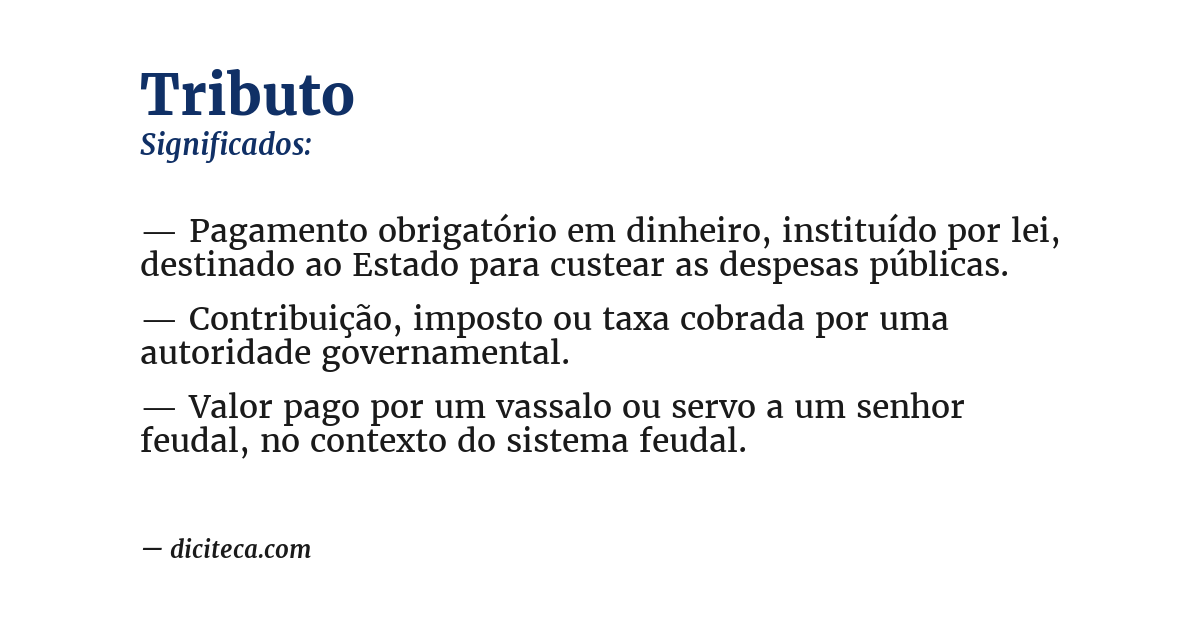 Significado de tributo