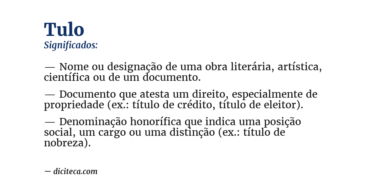 Significado de tulo