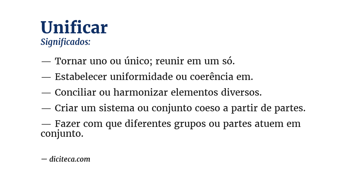 Significado de unificar
