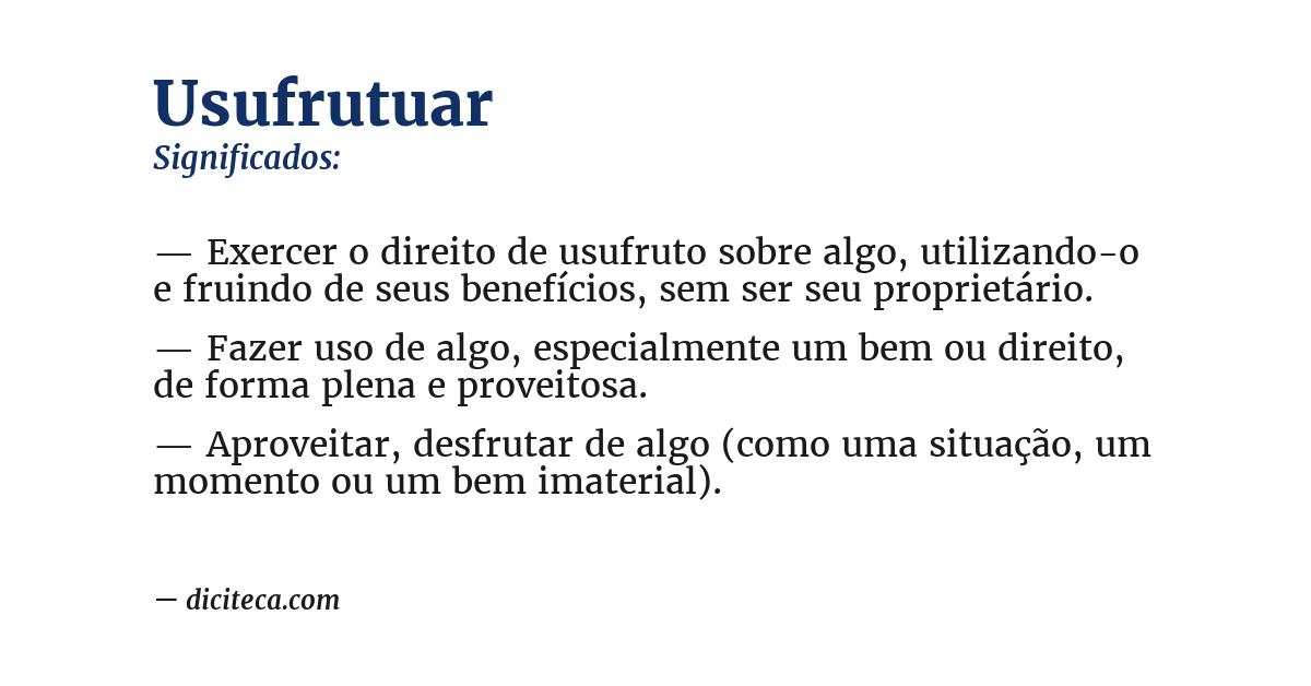 Significado de usufrutuar