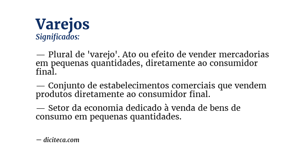 Significado de varejos