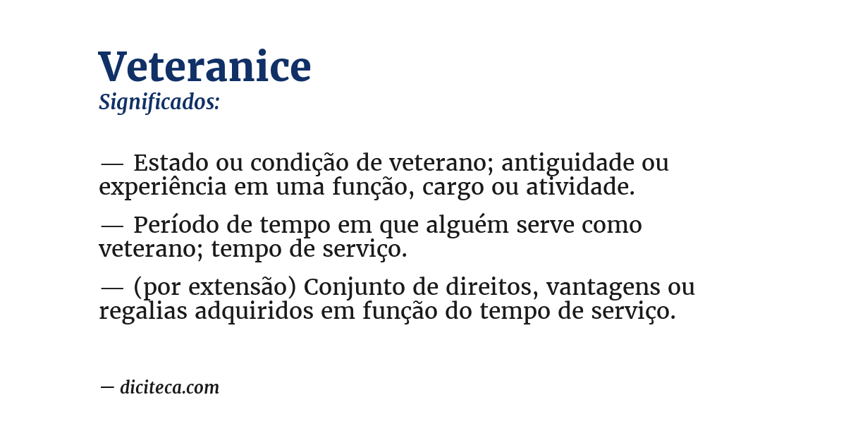 Significado de veteranice
