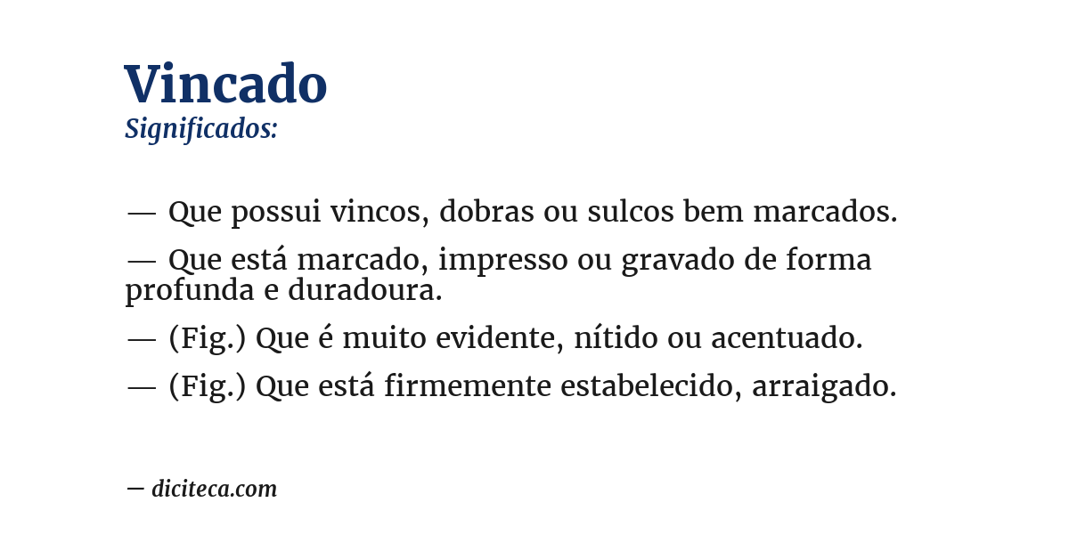 Significado de vincado