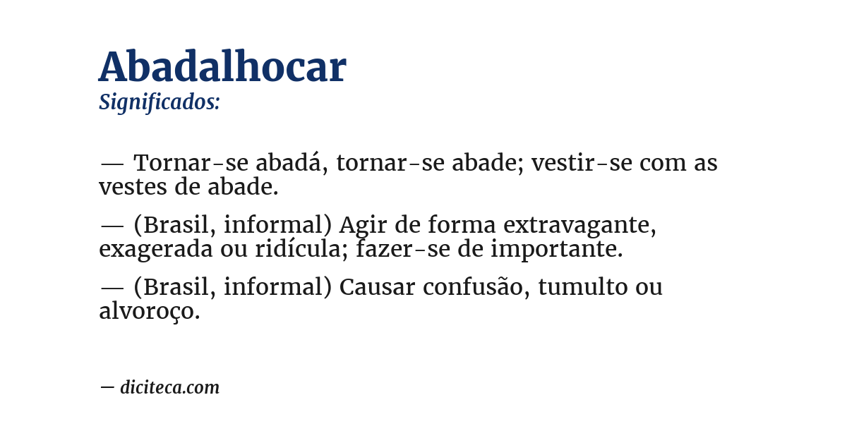Significado de abadalhocar