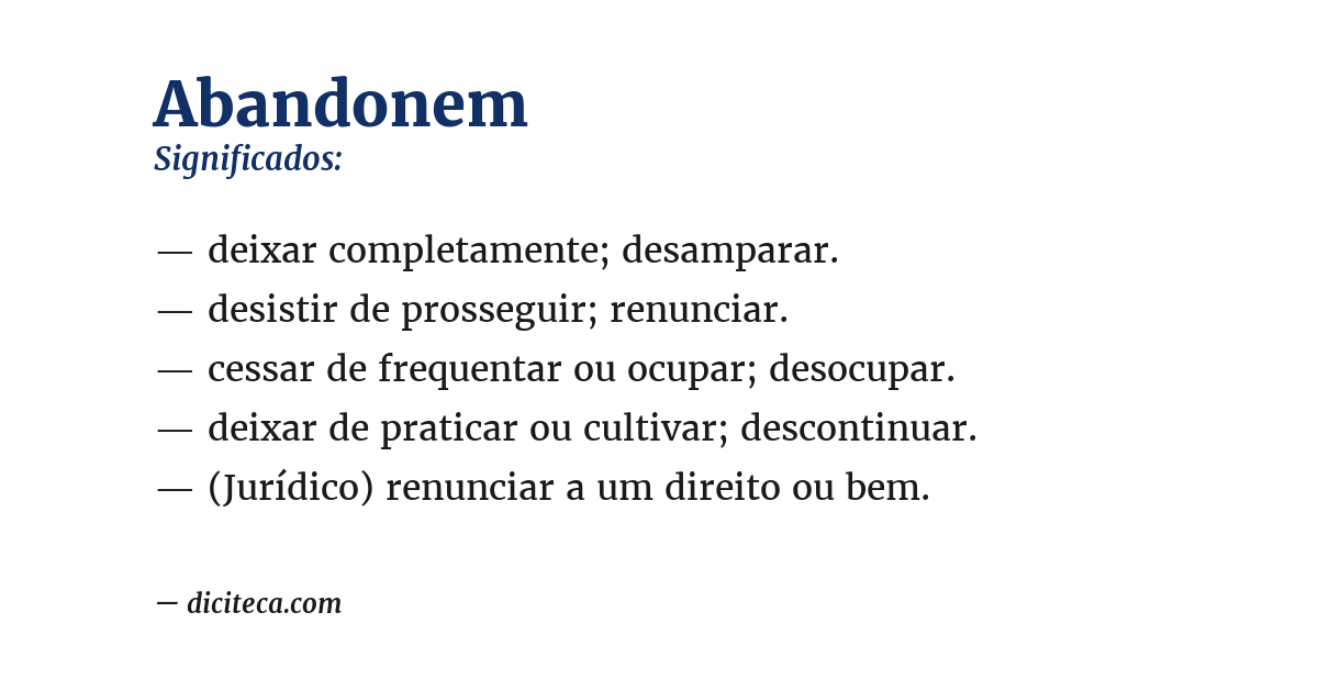 Significado de abandonem