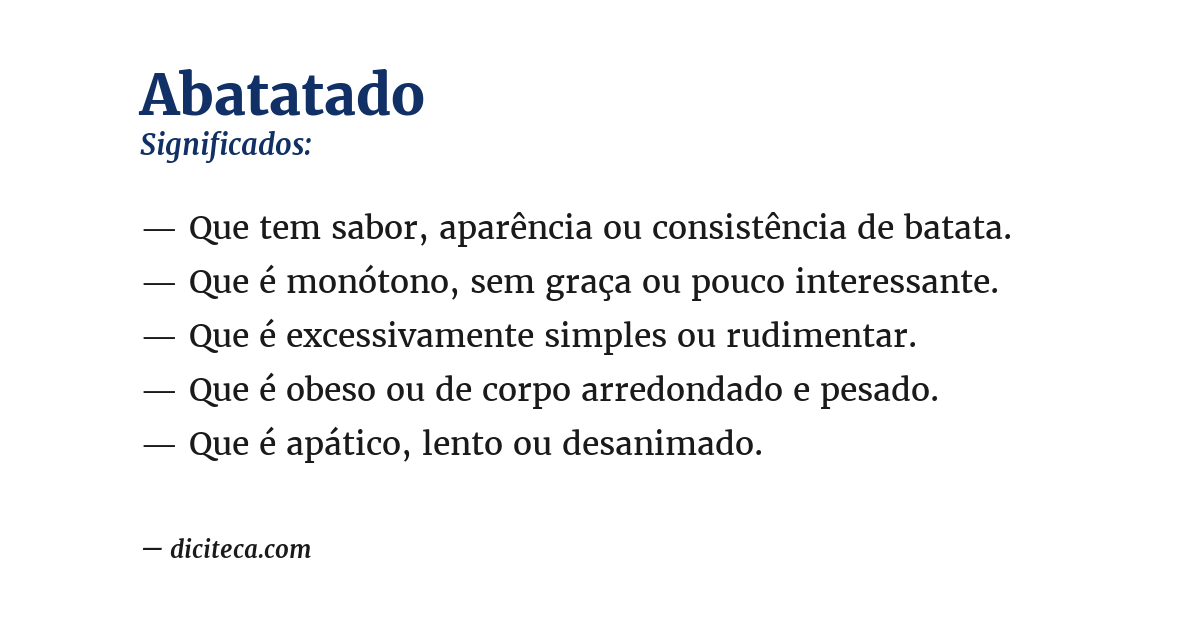 Significado de abatatado