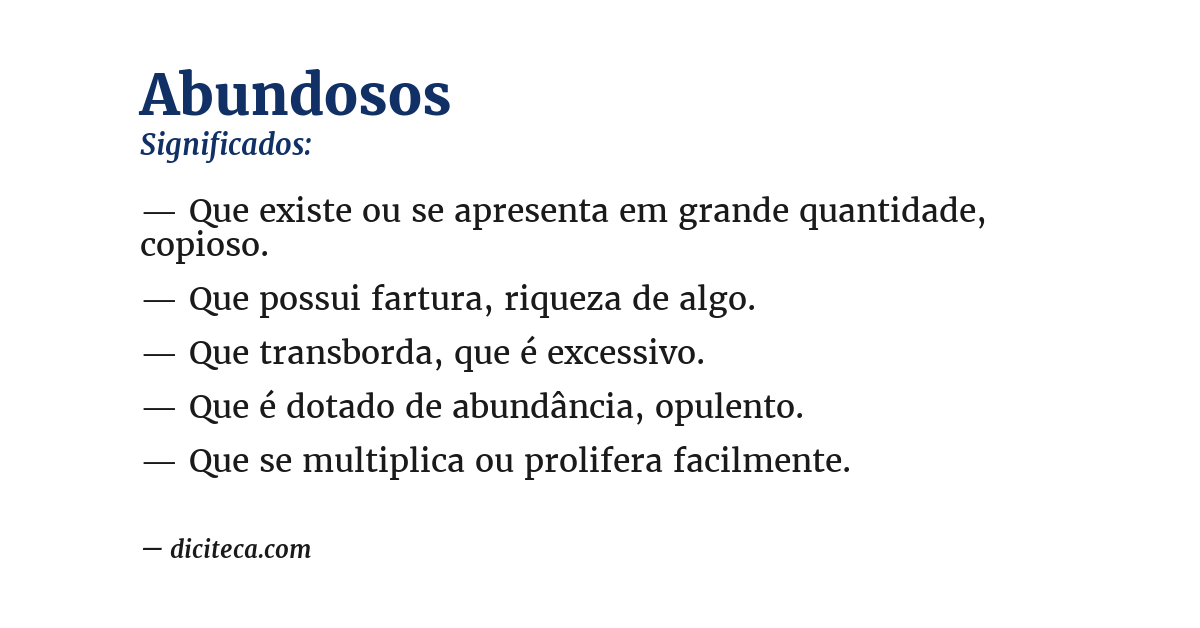 Significado de abundosos