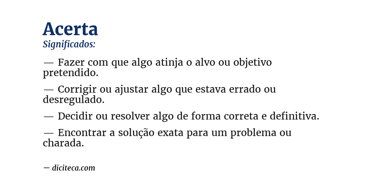 Significado de acerta