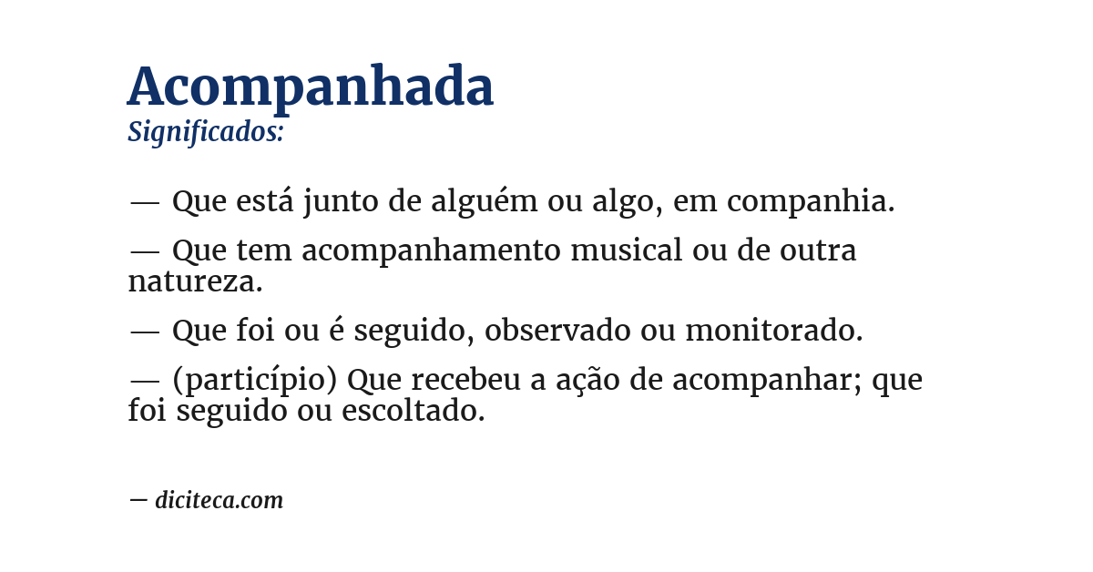 Significado de acompanhada