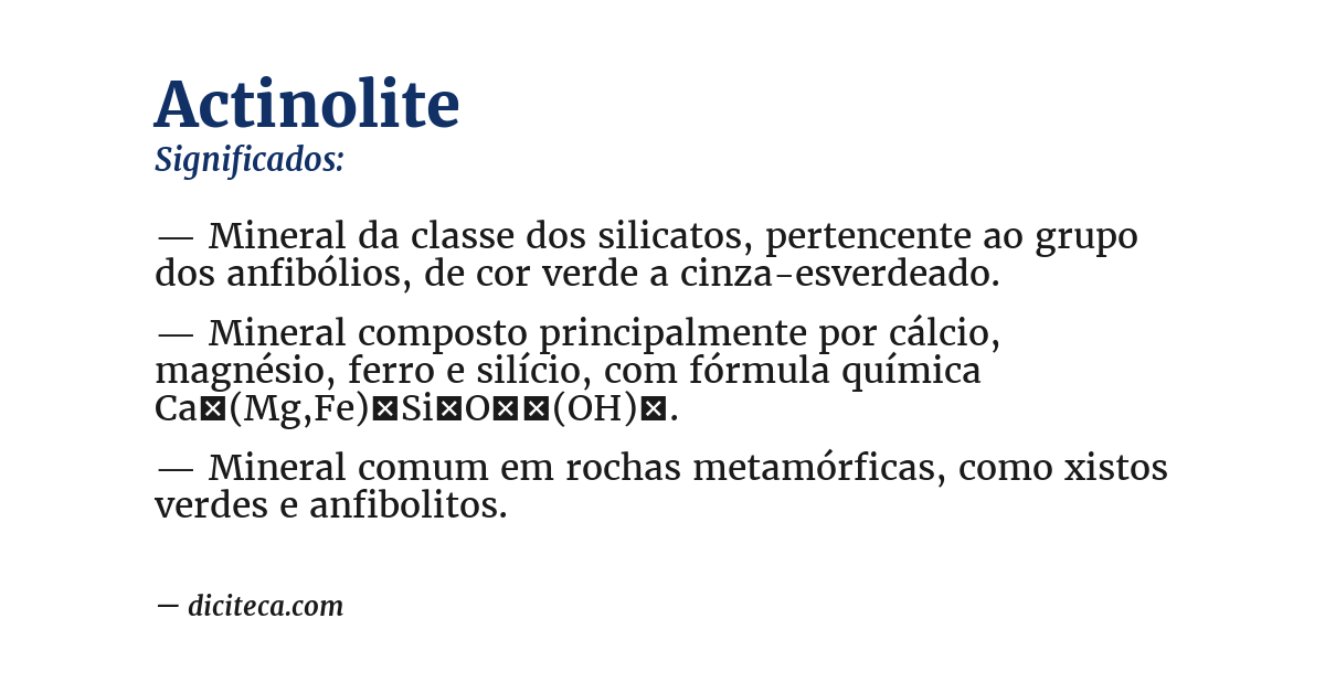 Significado de actinolite