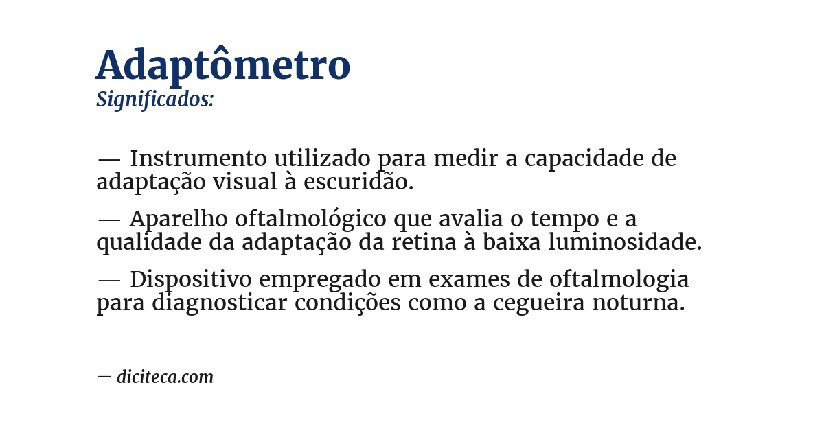 Significado de adaptômetro