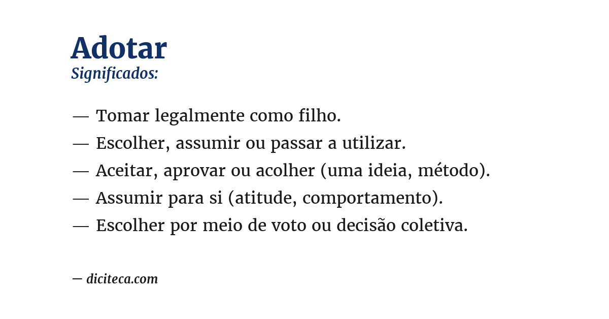Significado de adotar