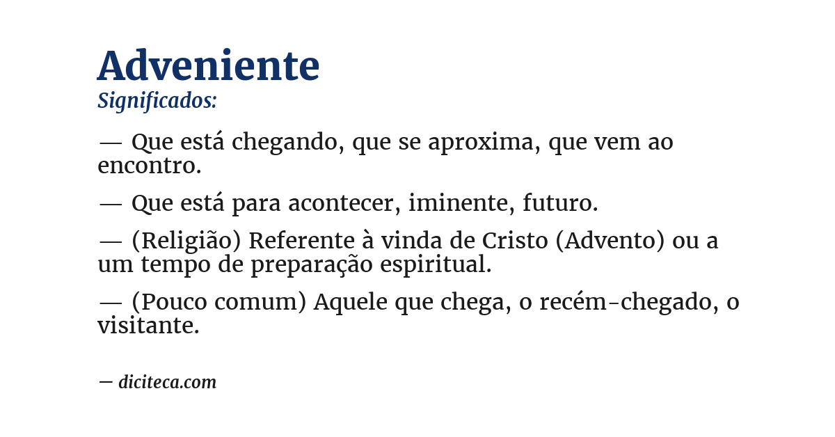 Significado de adveniente