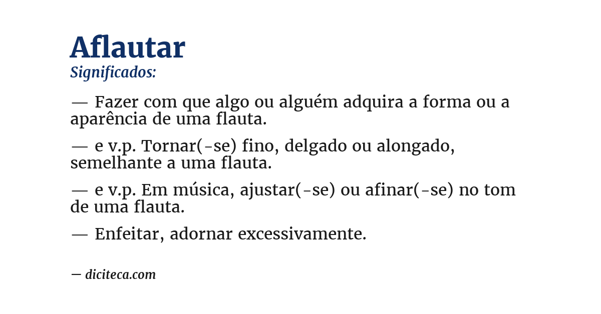 Significado de aflautar