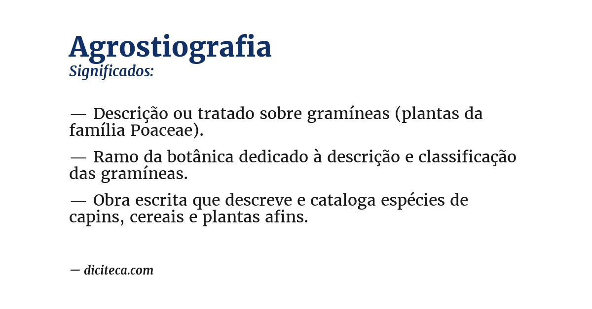 Significado de agrostiografia