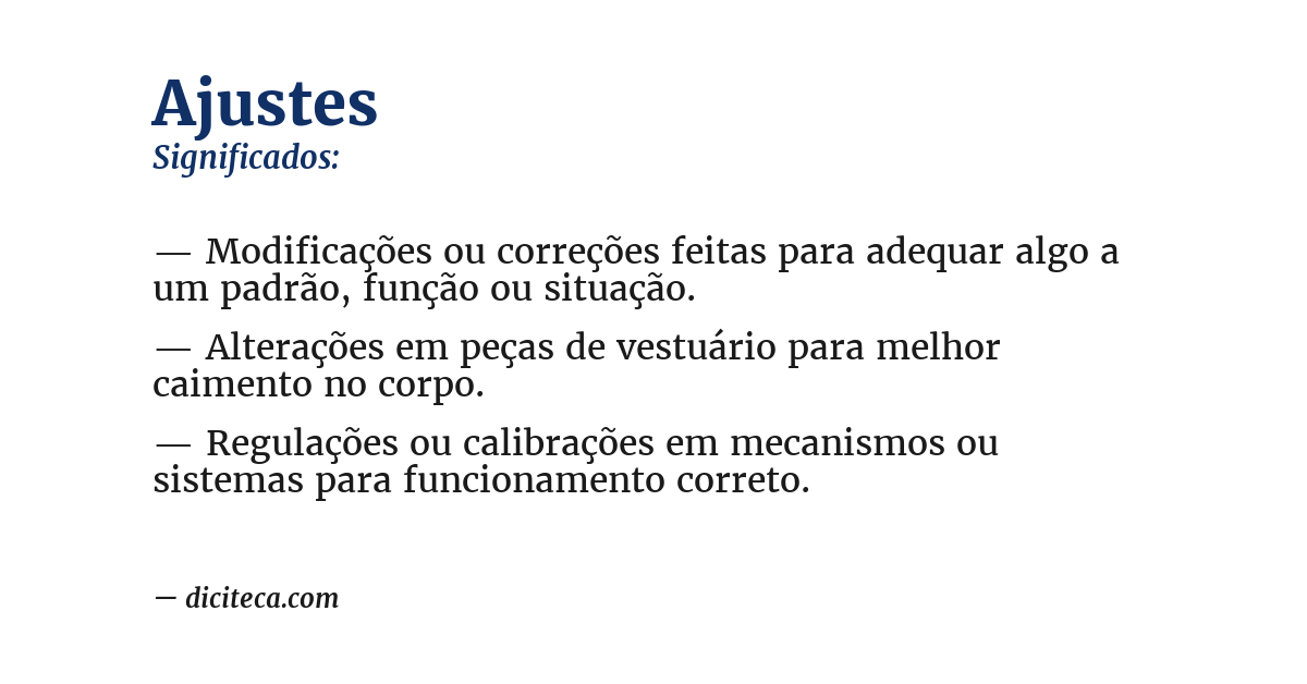 Significado de ajustes